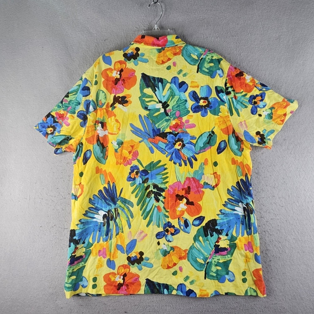 Polo Ralph Lauren Polo Shirt Mens 2XL Yellow Floral Tropical Hawaiian Print - Picture 10 of 10